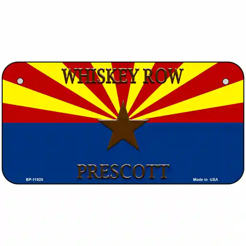 Whiskey Row Prescott Arizona Novelty License Plate 6" x 3" (BP)