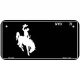 Wyoming Black Novelty Metal License Plate 6" x 3" (BP) / Yes