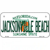 Florida Jacksonville Beach Novelty Metal License Plate 6" x 3" (BP)