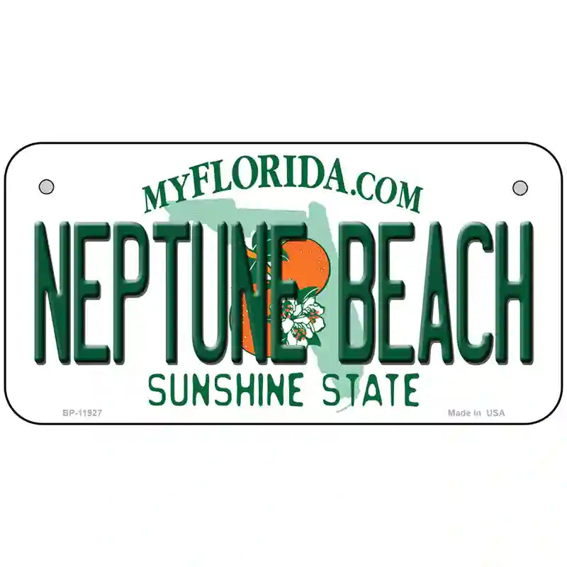 Florida Neptune Beach Novelty Metal License Plate 6" x 3" (BP)