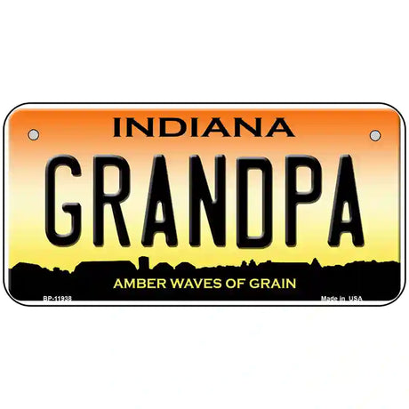 Indiana Grandpa Novelty Metal License Plate 6" x 3" (BP)