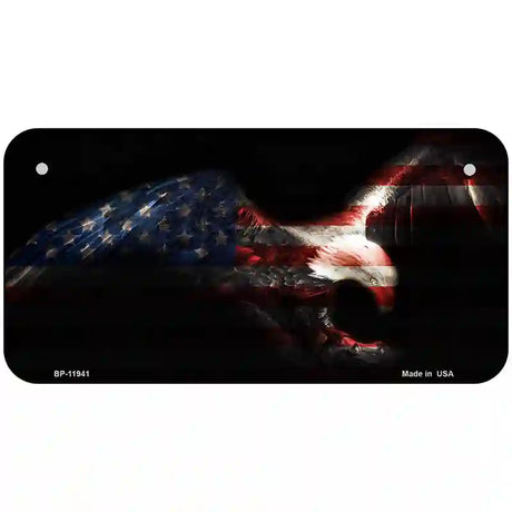 Eagle American Flag Novelty Metal License Plate 6" x 3" (BP)