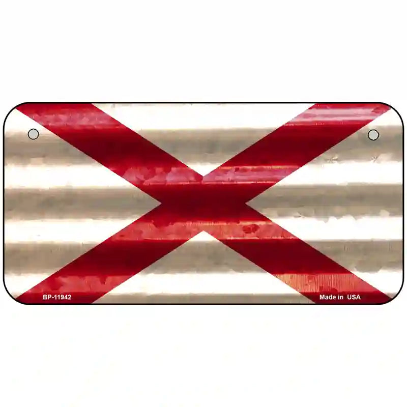 Alabama Corrugated Flag Novelty License Plate 6" x 3" (BP)