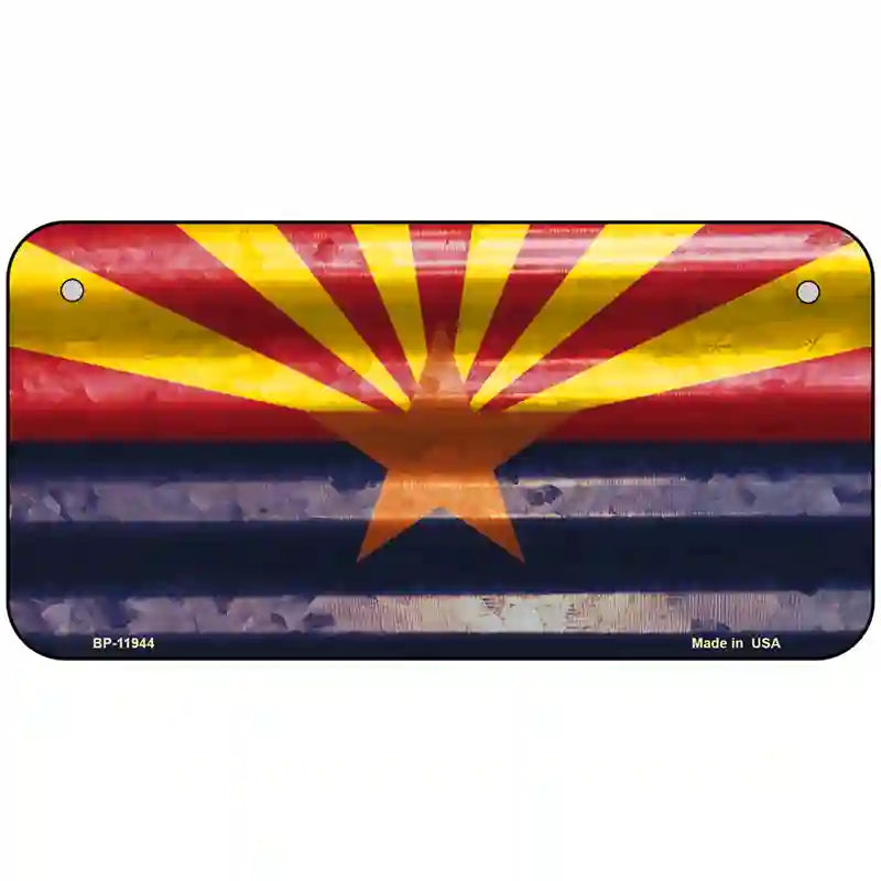 Arizona Corrugated Flag Novelty License Plate 6" x 3" (BP)