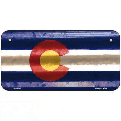 Colorado Corrugated Flag Novelty License Plate 6" x 3" (BP)