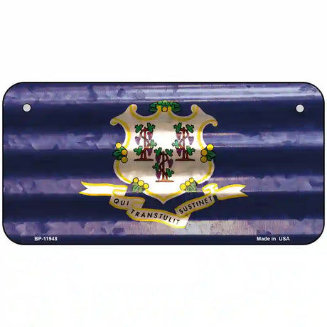 Connecticut Corrugated Flag Novelty License Plate 6" x 3" (BP)