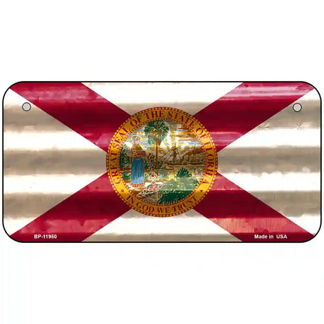 Florida Corrugated Flag Novelty License Plate 6" x 3" (BP)