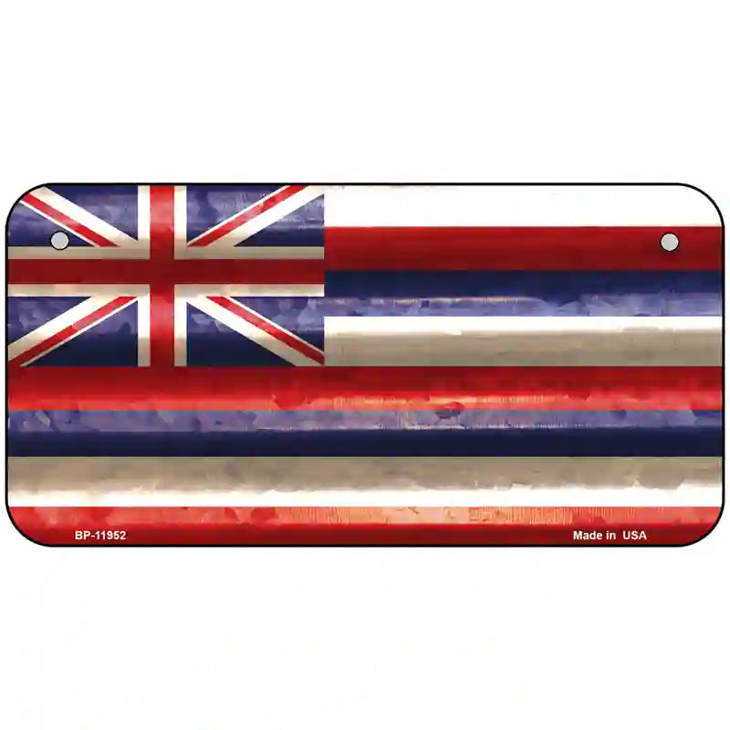 Hawaii Corrugated Flag Novelty License Plate 6" x 3" (BP)