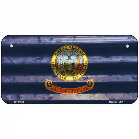 Idaho Corrugated Flag Novelty License Plate 6" x 3" (BP)