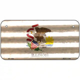 Illinois Corrugated Flag Novelty License Plate 6" x 3" (BP)