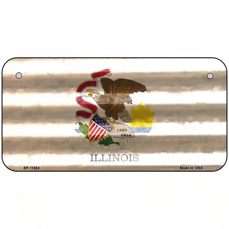 Illinois Corrugated Flag Novelty License Plate 6" x 3" (BP)