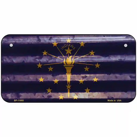 Indiana Corrugated Flag Novelty License Plate 6" x 3" (BP)