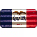 Iowa Corrugated Flag Novelty License Plate 6" x 3" (BP)