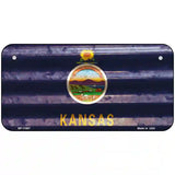 Kansas Corrugated Flag Novelty License Plate 6" x 3" (BP)