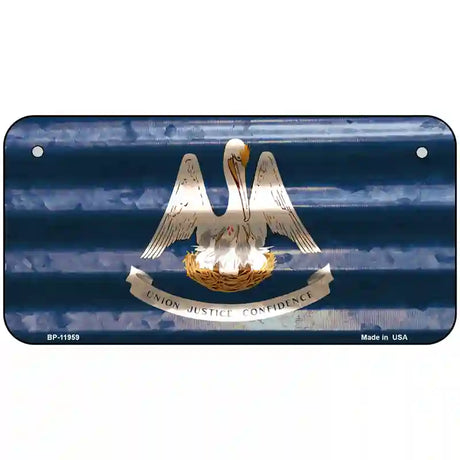 Louisiana Corrugated Flag Novelty License Plate 6" x 3" (BP)