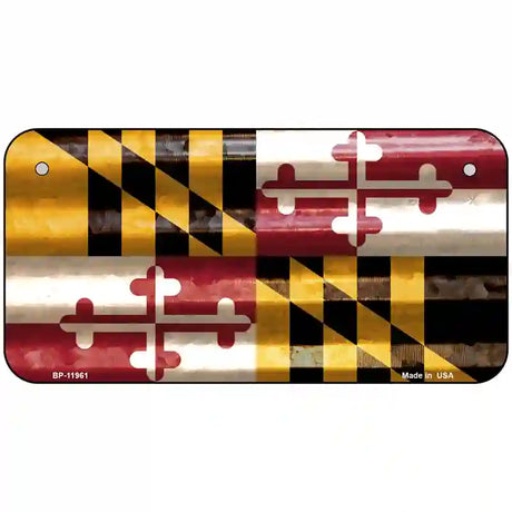 Maryland Corrugated Flag Novelty License Plate 6" x 3" (BP)