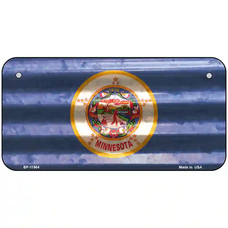 Minnesota Corrugated Flag Novelty License Plate 6" x 3" (BP)