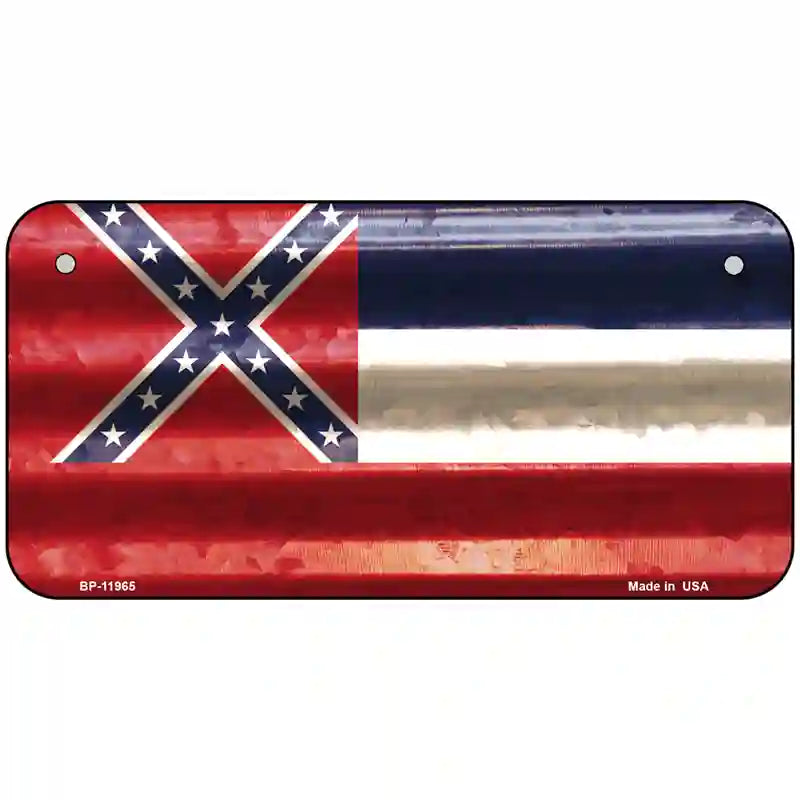 Mississippi Corrugated Flag Novelty License Plate 6" x 3" (BP)