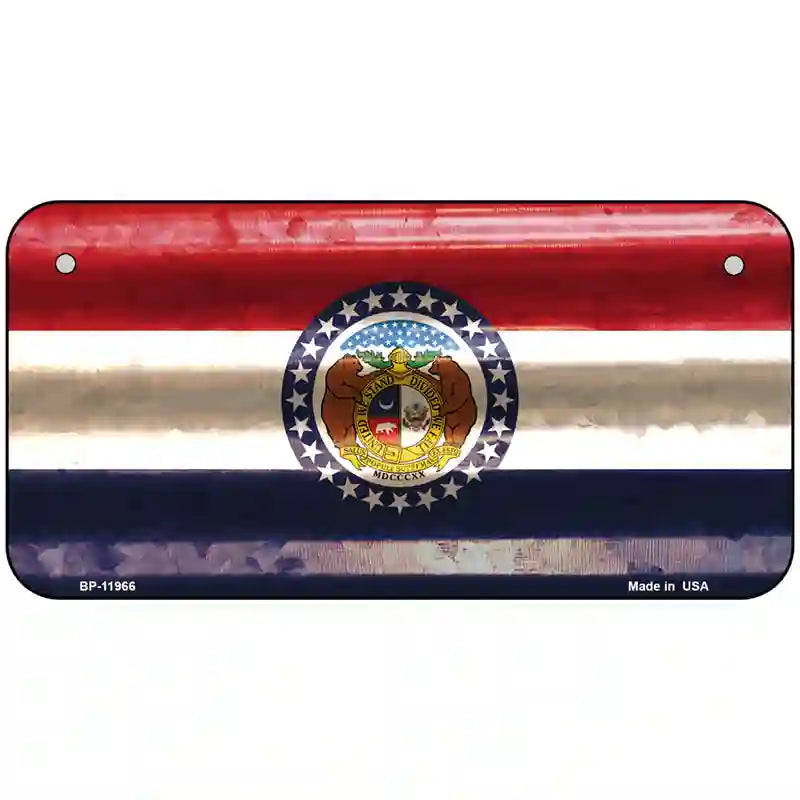 Missouri Corrugated Flag Novelty License Plate 6" x 3" (BP)