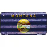 Montana Corrugated Flag Novelty License Plate 6" x 3" (BP)