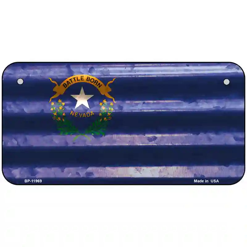 Nevada Corrugated Flag Novelty License Plate 6" x 3" (BP)