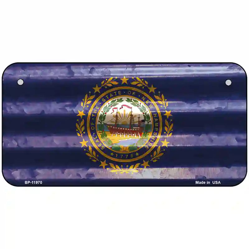 New Hampshire Corrugated Flag Novelty License Plate 6" x 3" (BP)