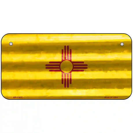 New Mexico Corrugated Flag Novelty License Plate 6" x 3" (BP)