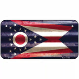 Ohio Corrugated Flag Novelty License Plate 6" x 3" (BP)