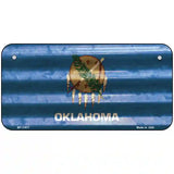 Oklahoma Corrugated Flag Novelty License Plate 6" x 3" (BP)