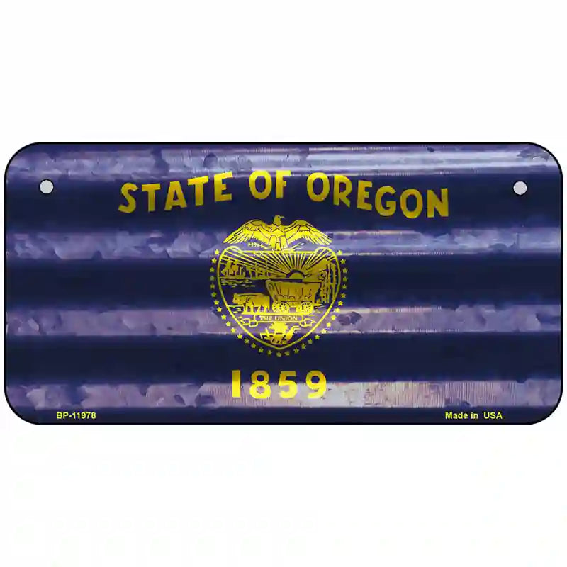 Oregon Corrugated Flag Novelty License Plate 6" x 3" (BP)