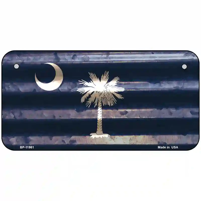 South Carolina Corrugated Flag Novelty License Plate 6" x 3" (BP)