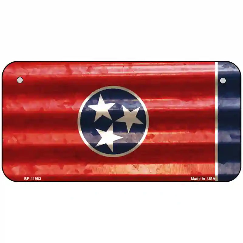 Tennessee Corrugated Flag Novelty License Plate 6" x 3" (BP)