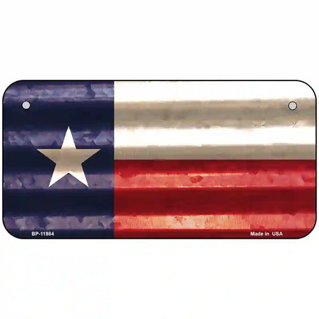 Texas Corrugated Flag Novelty License Plate 6" x 3" (BP)