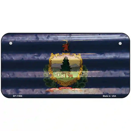 Vermont Corrugated Flag Novelty License Plate 6" x 3" (BP)