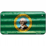 Washington Corrugated Flag Novelty License Plate 6" x 3" (BP)