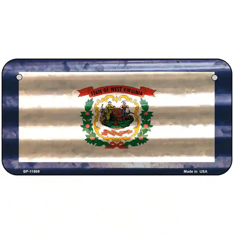 West Virginia Corrugated Flag Novelty License Plate 6" x 3" (BP)