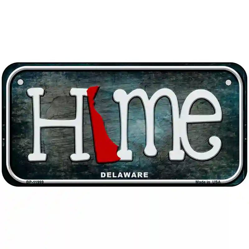 Delaware Home State Outline Novelty License Plate 6" x 3" (BP)