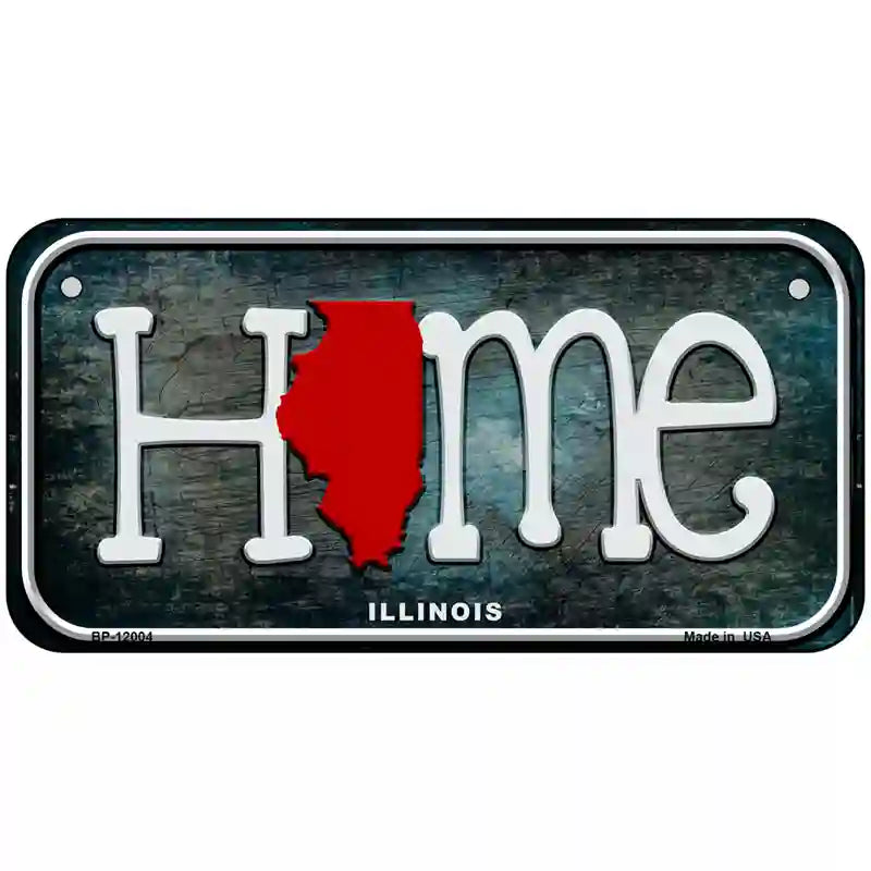 Illinois Home State Outline Novelty License Plate 6" x 3" (BP)