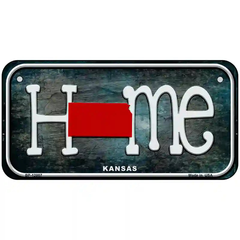 Kansas Home State Outline Novelty License Plate 6" x 3" (BP)