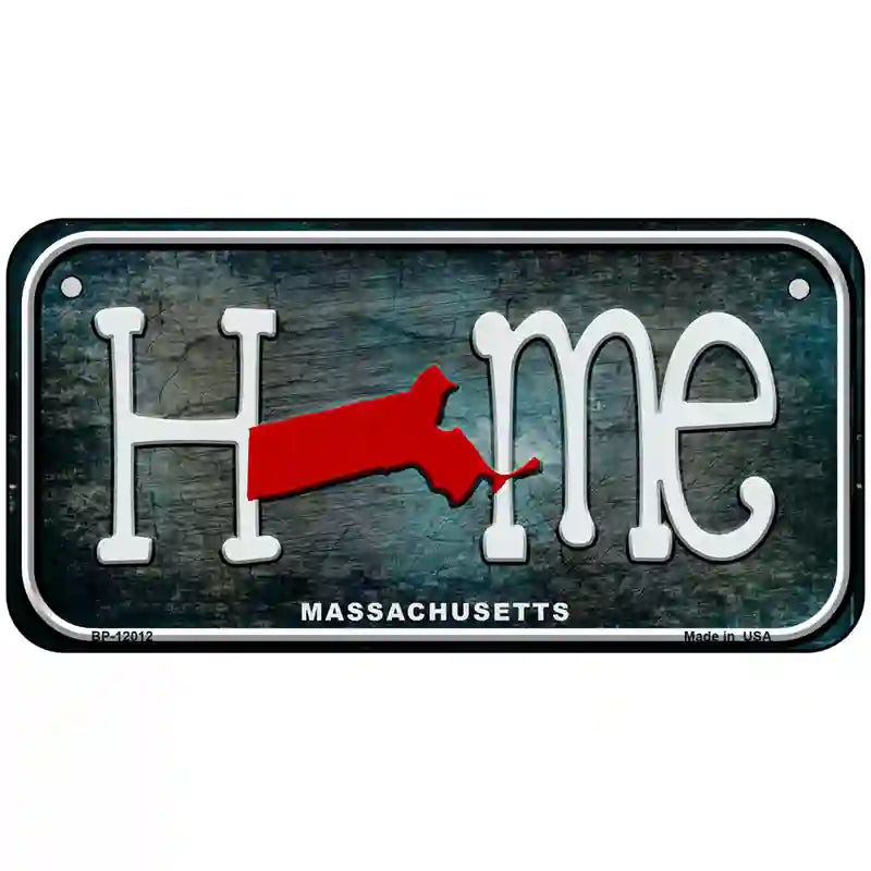 Massachusetts Home State Outline Novelty License Plate 6" x 3" (BP)