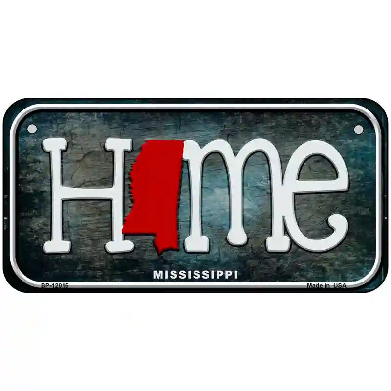 Mississippi Home State Outline Novelty License Plate 6" x 3" (BP)