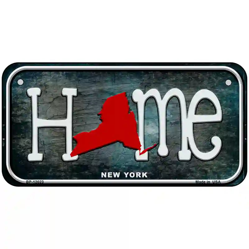 New York Home State Outline Novelty License Plate 6" x 3" (BP)