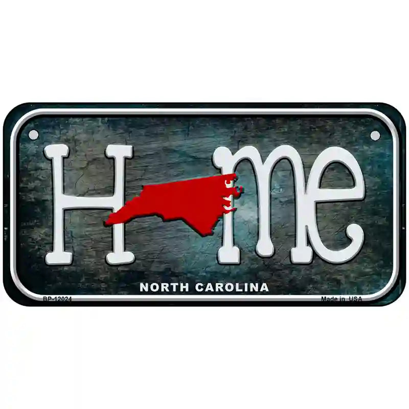 North Carolina Home State Outline Novelty License Plate 6" x 3" (BP)