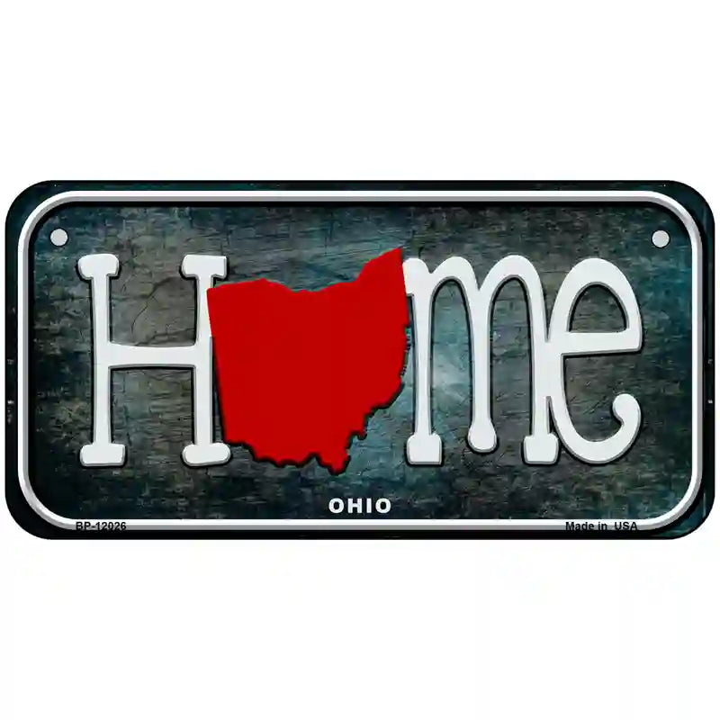 Ohio Home State Outline Novelty License Plate 6" x 3" (BP)