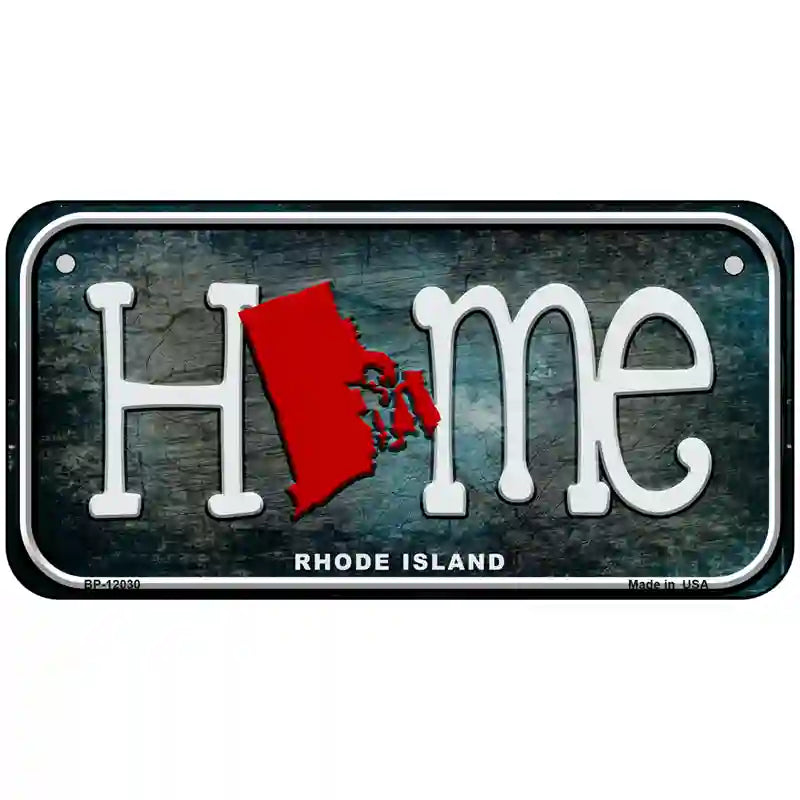 Rhode Island Home State Outline Novelty License Plate 6" x 3" (BP)