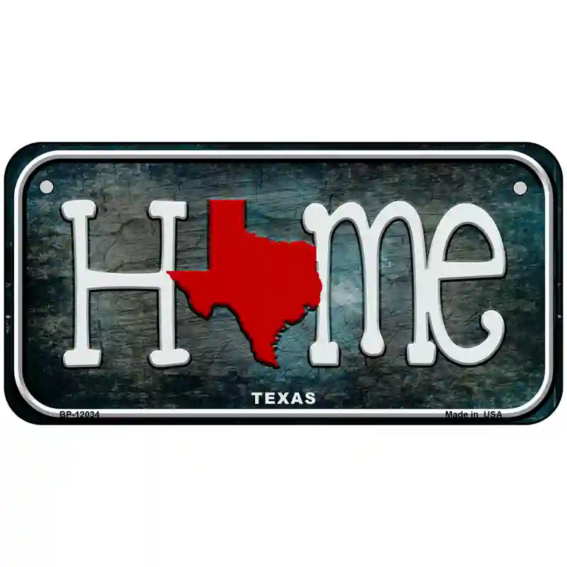 Texas Home State Outline Novelty License Plate 6" x 3" (BP)