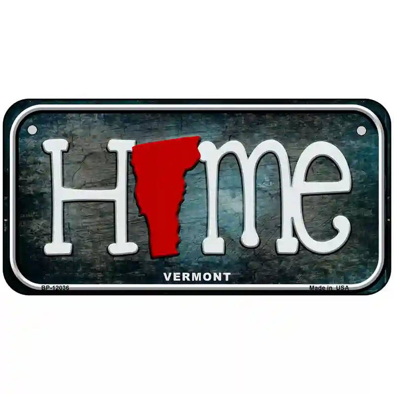 Vermont Home State Outline Novelty License Plate 6" x 3" (BP)