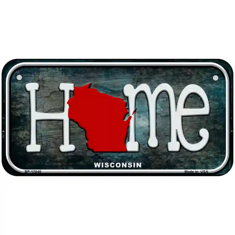 Wisconsin Home State Outline Novelty License Plate 6" x 3" (BP)