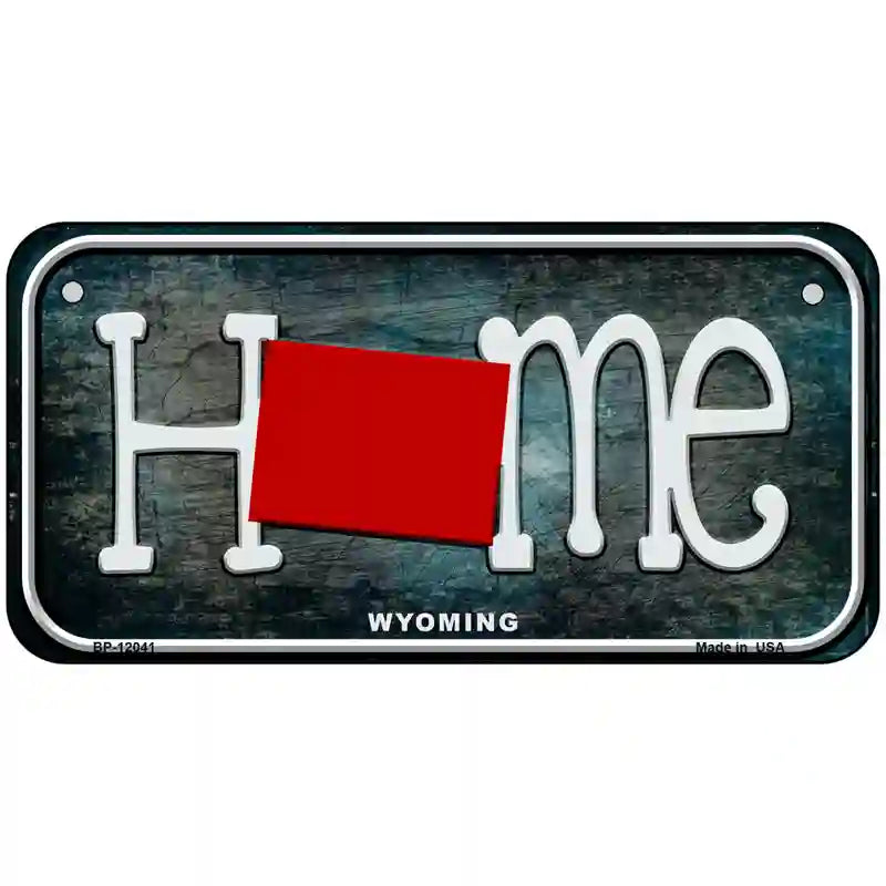 Wyoming Home State Outline Novelty License Plate 6" x 3" (BP)