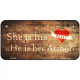 His Heart Her Armor Novelty Metal License Plate 6" x 3" (BP)